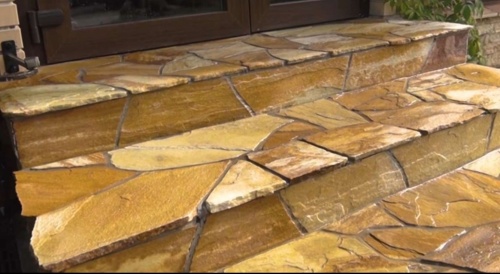 Плитняк златолит жёлтый золотистый для отмостки купить в Когалыме