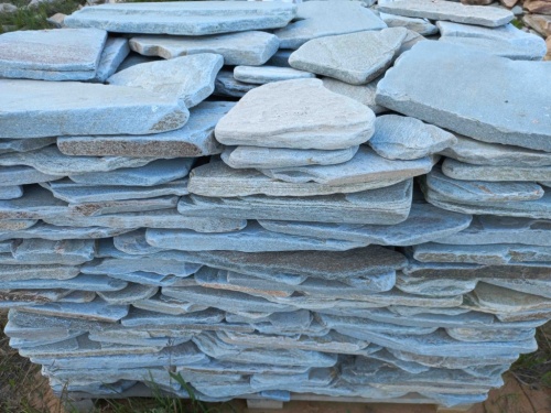 Плитняк златолит зелёный галтованный для цоколя купить в Когалыме